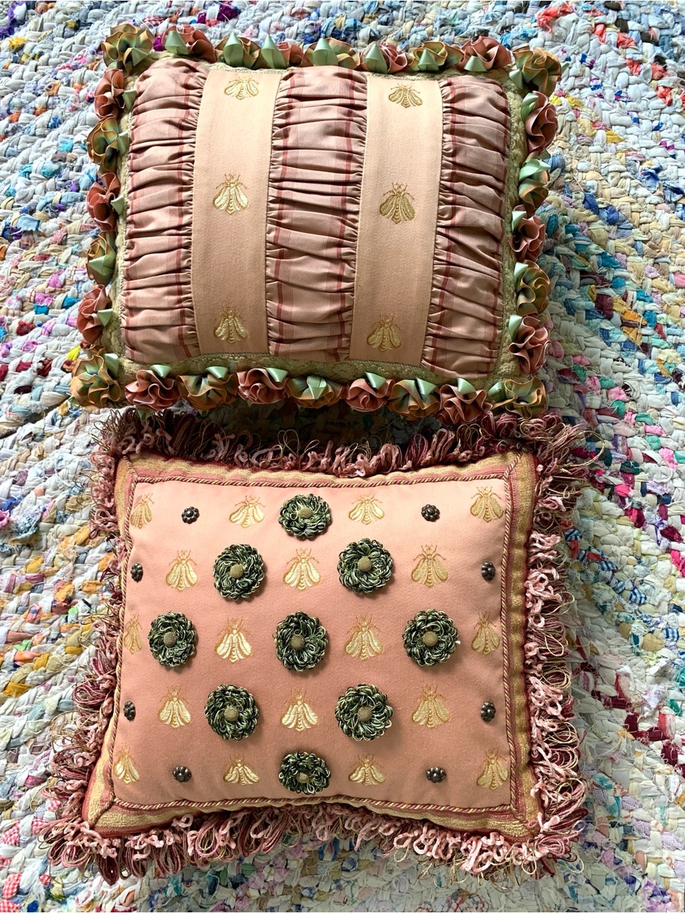 2 Neiman Marcus Vintage Sweet Dreams Accent Pillows 15” X 12”